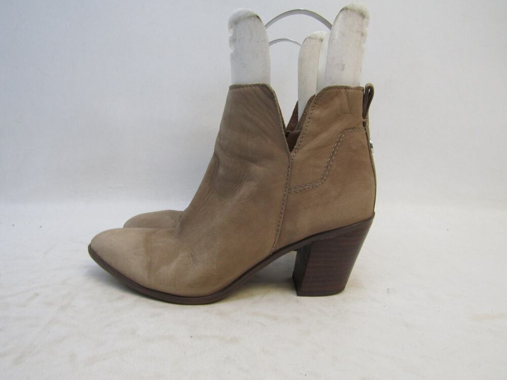 Franco Sarto Womens Sz 7.5 M Brown Soft Leather Zip Ankle Fashion Boots Bootie